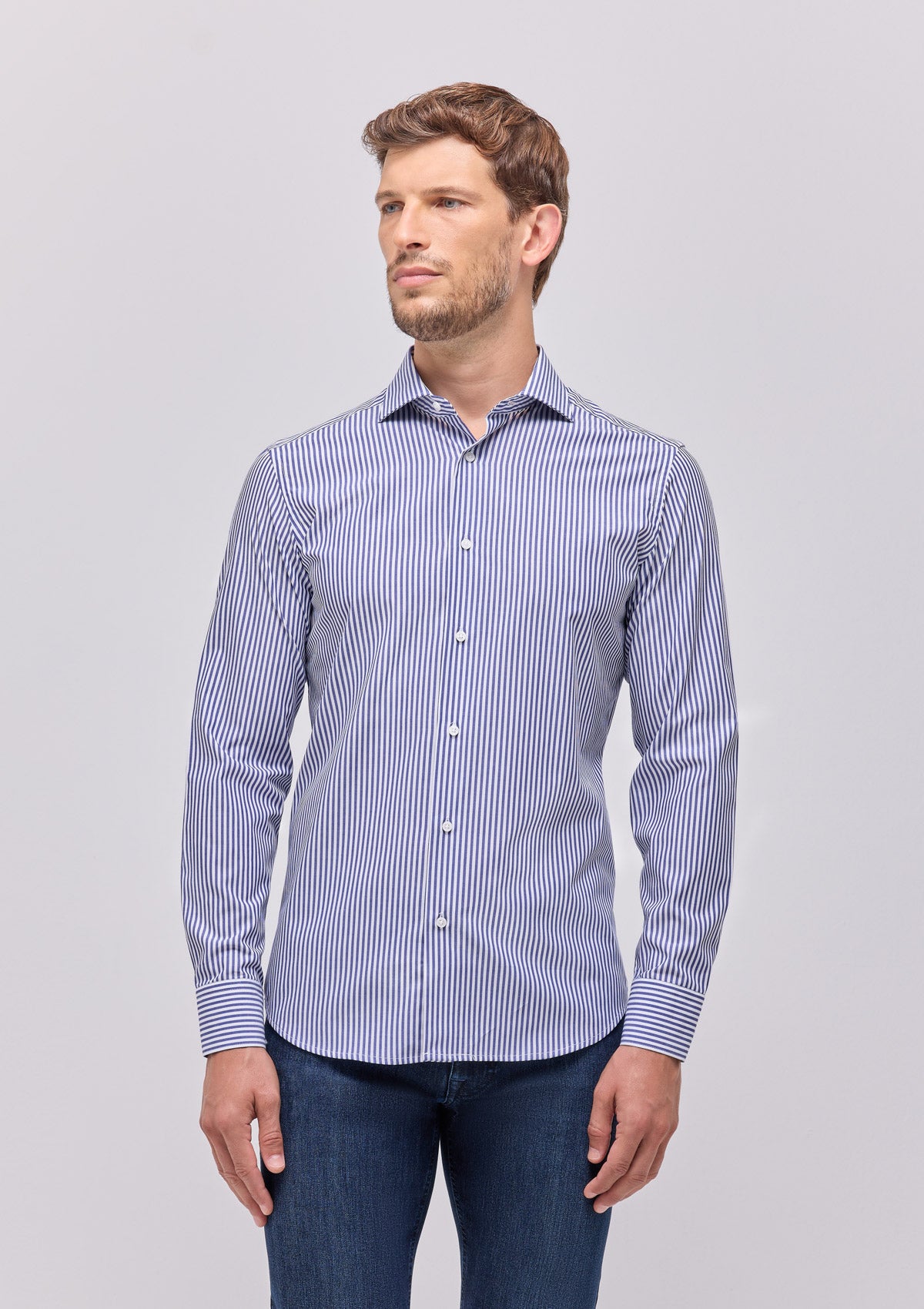 STRIPED FRENCH COLLAR SHIRT |4752|