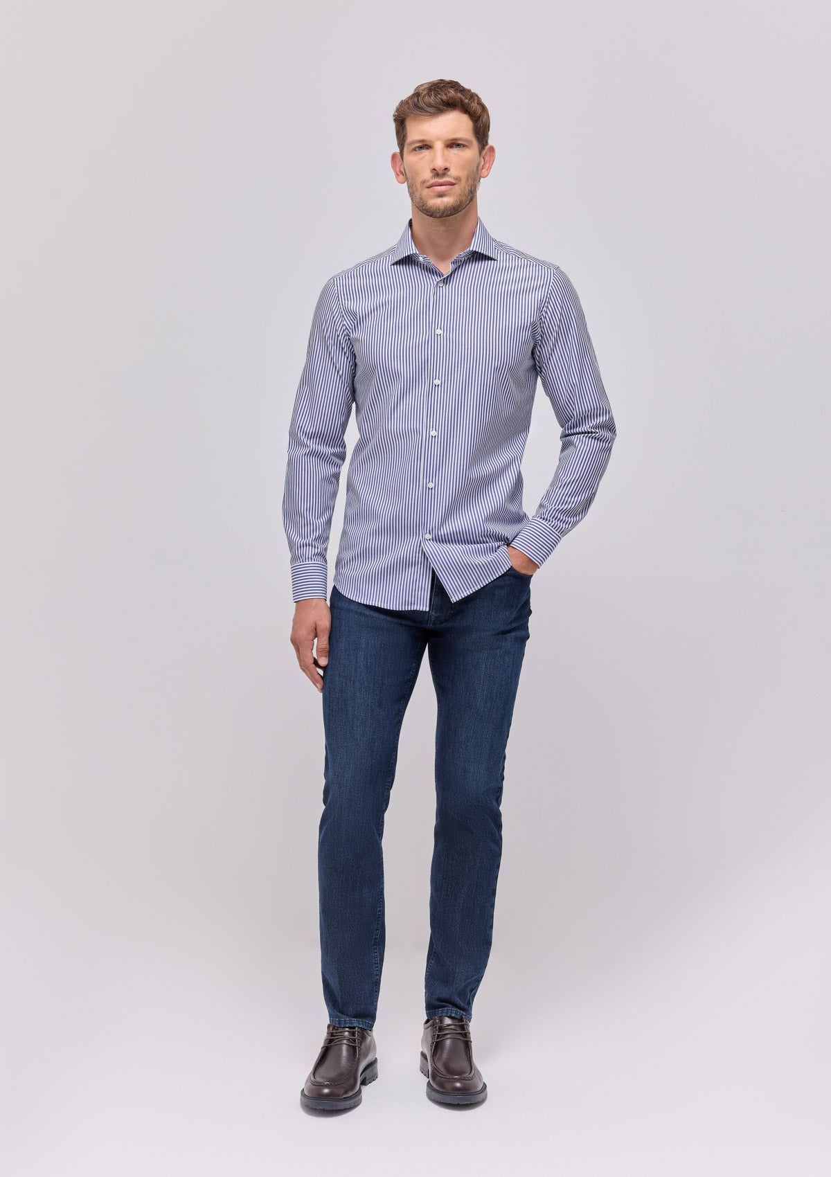 STRIPED FRENCH COLLAR SHIRT |4930|