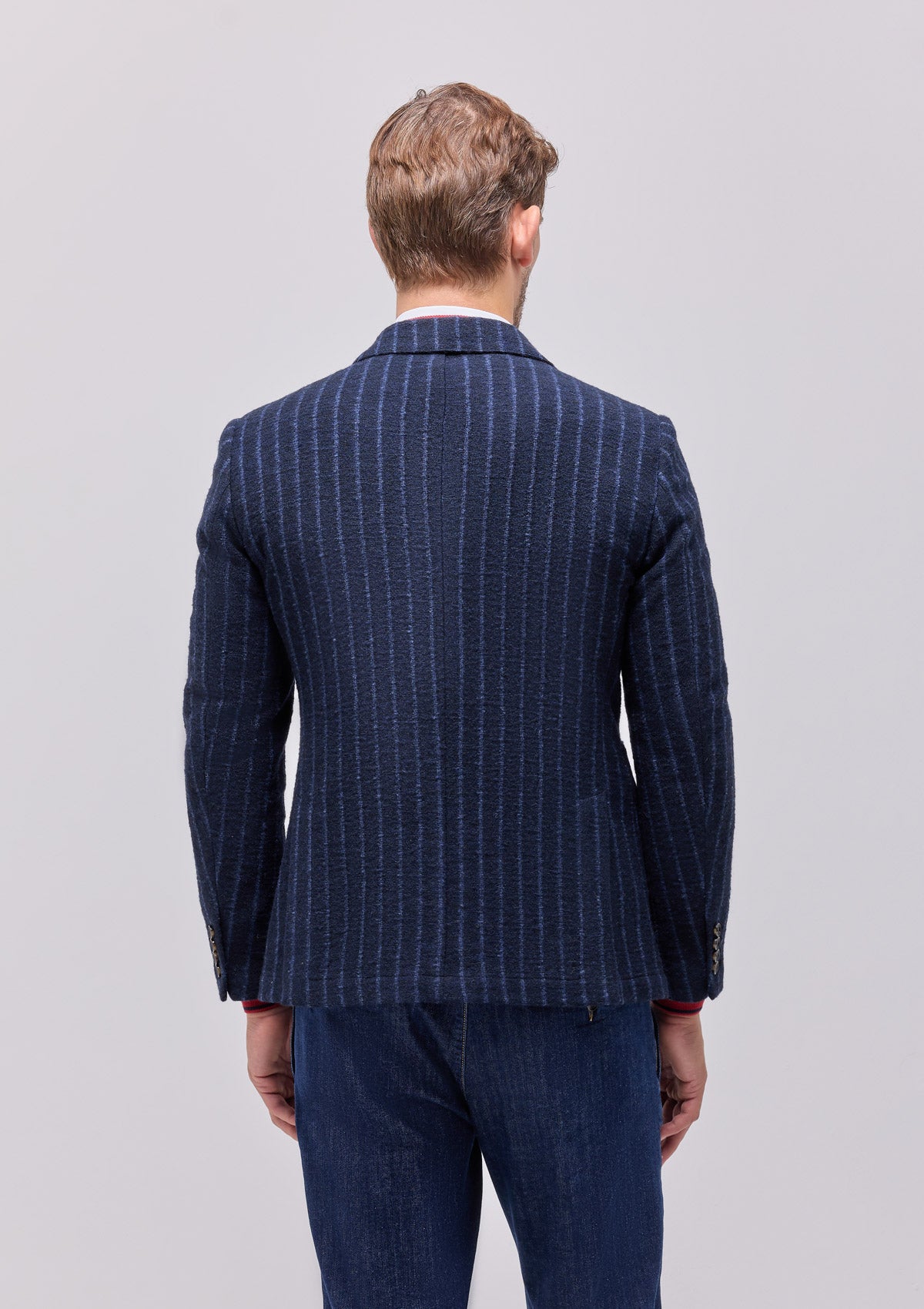 PINSTRIPED WOOL BLEND JERSEY JACKET |4972|
