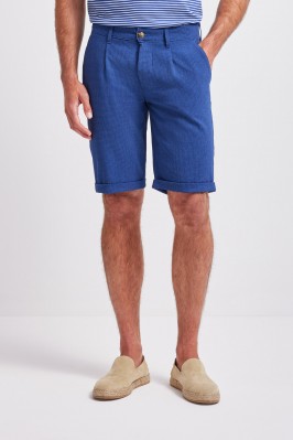 BLUE BERMUDA SHORTS WITH MICRO-PATTERN