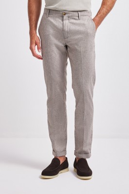 CHINO TROUSERS IN DOVE GREY COTTON BLEND