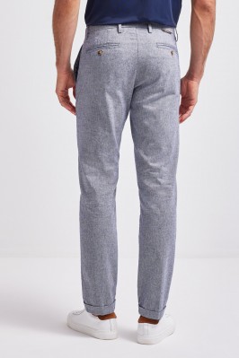 CHINO TROUSERS IN BLU COTTON BLEND