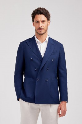 BLUE DOUBLE-BREASTED JACKET
