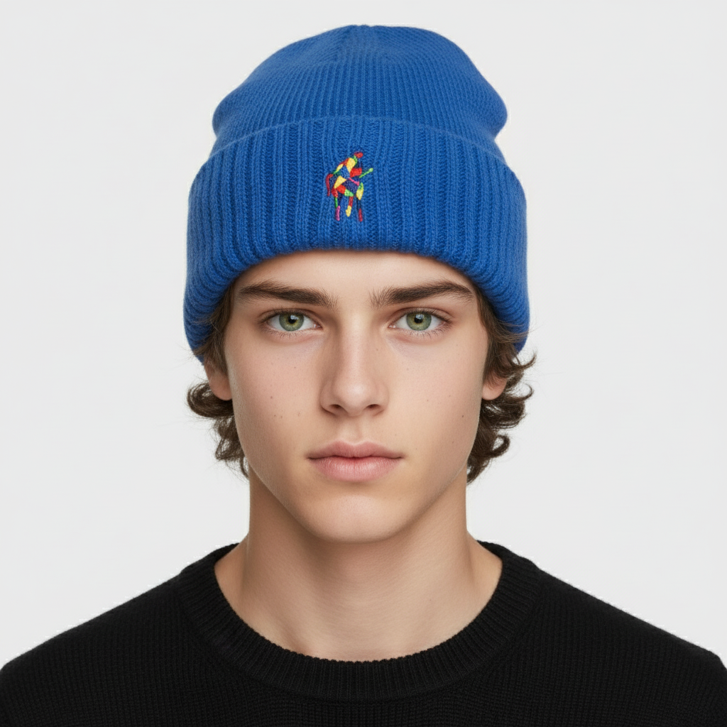 Berretto Rodrigo + Lodola 100% lana vergine maglia a coste