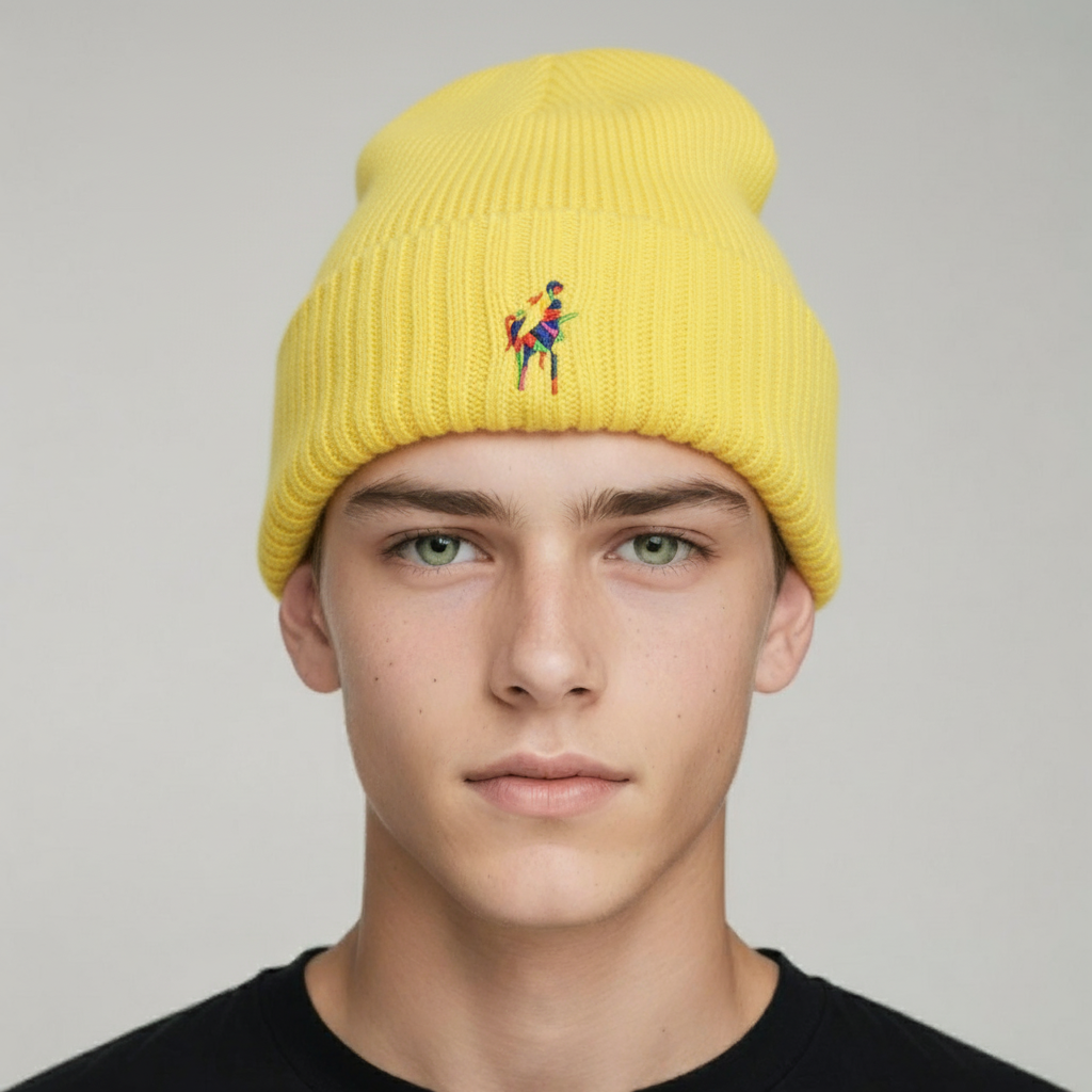 Berretto Rodrigo + Lodola 100% lana vergine maglia a coste