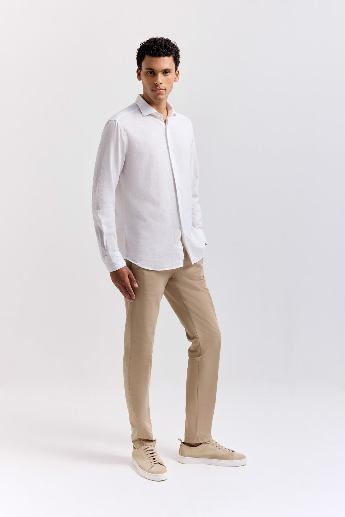 CAMICIA COLLO FRANCESE LINO E COTONE