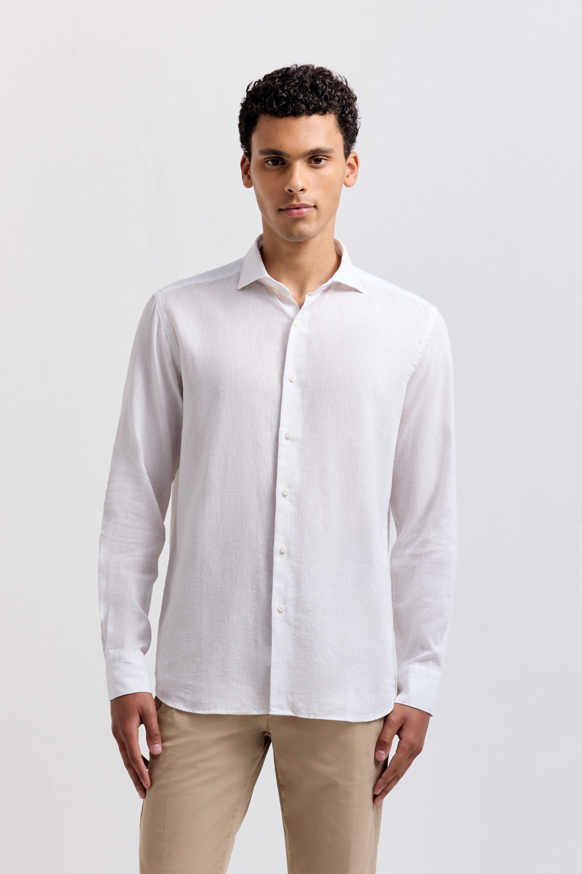 CAMICIA COLLO FRANCESE LINO E COTONE