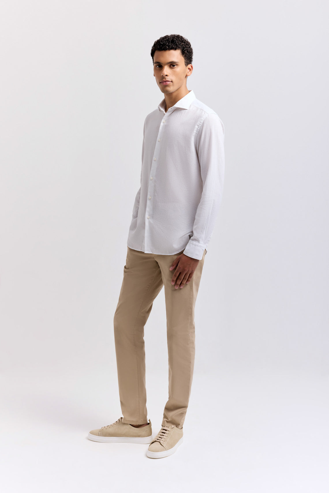 CAMICIA COLLO FRANCESE LINO E COTONE