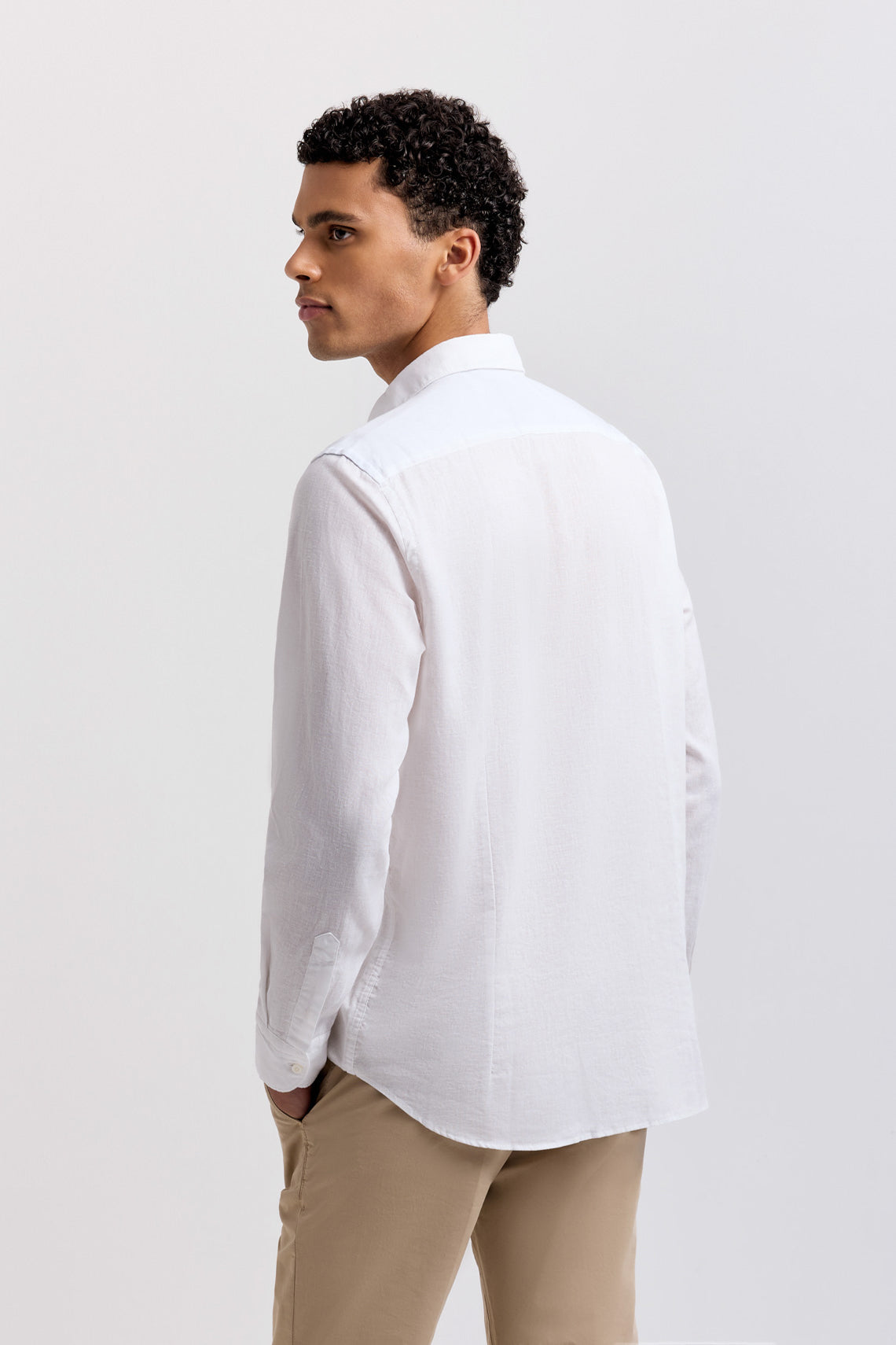 CAMICIA COLLO FRANCESE LINO E COTONE