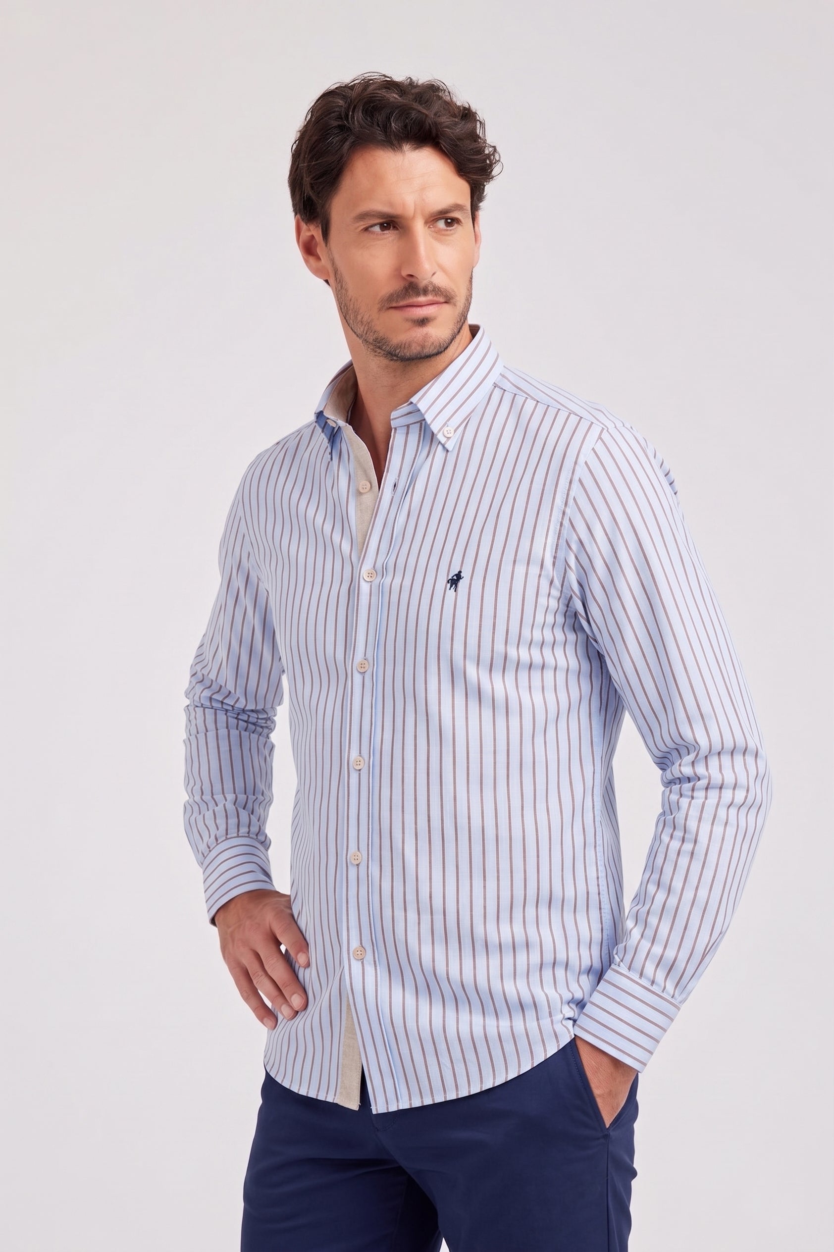 CAMICIA COLLO BUTTON DOWN IN PURO COTONE