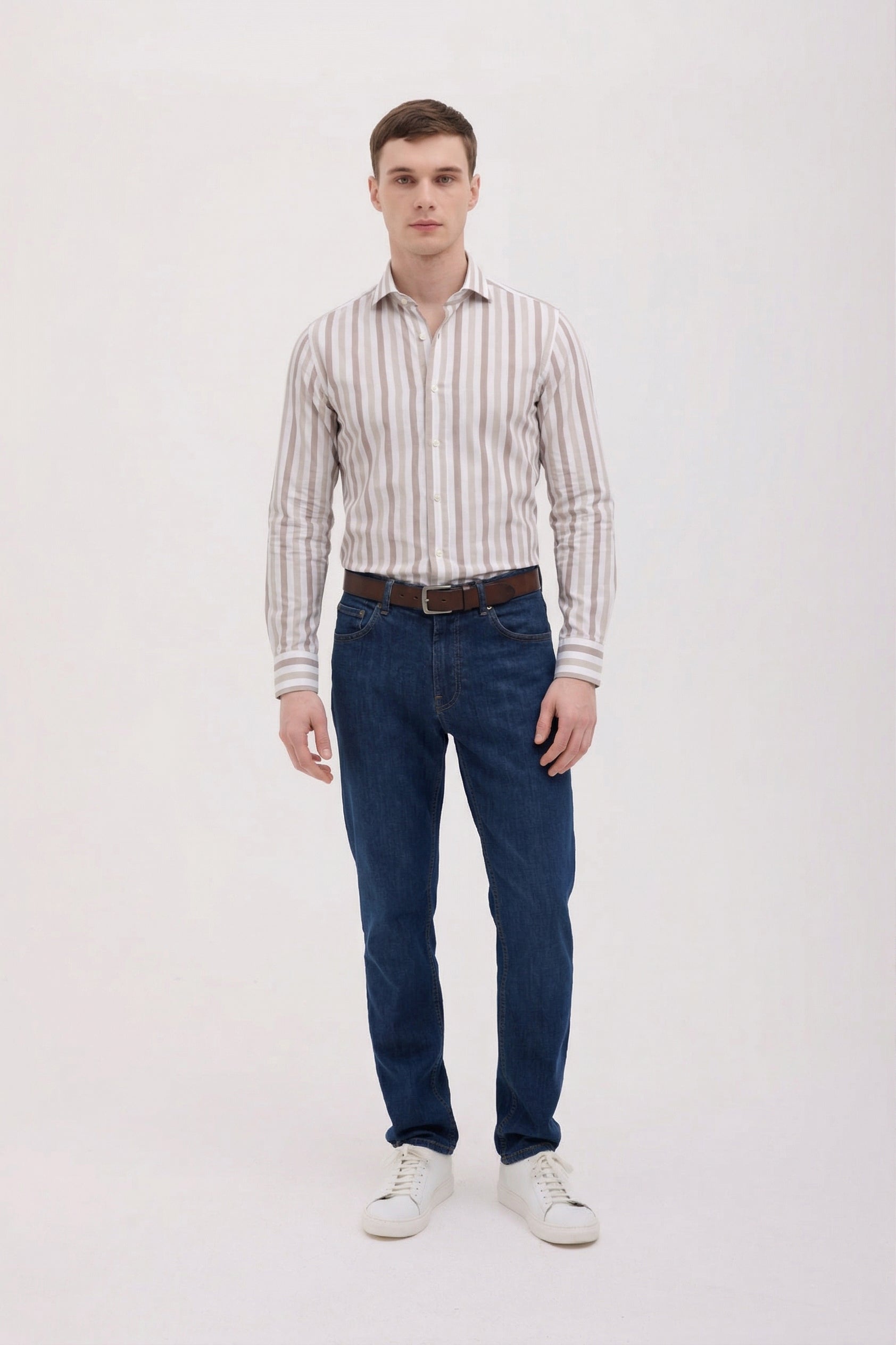 CAMICIA COLLO FRNCESE COTONE E LINO