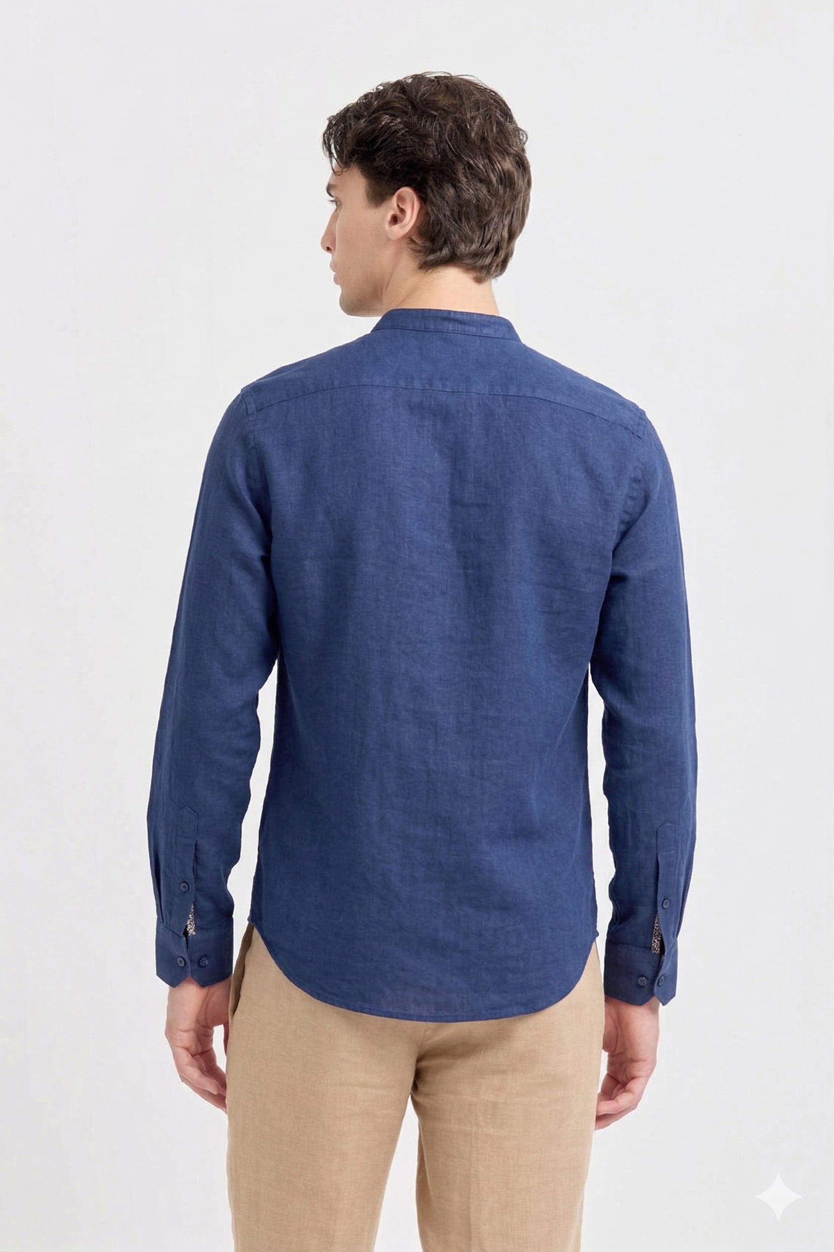 CAMICIA COLLO COREANO BLU