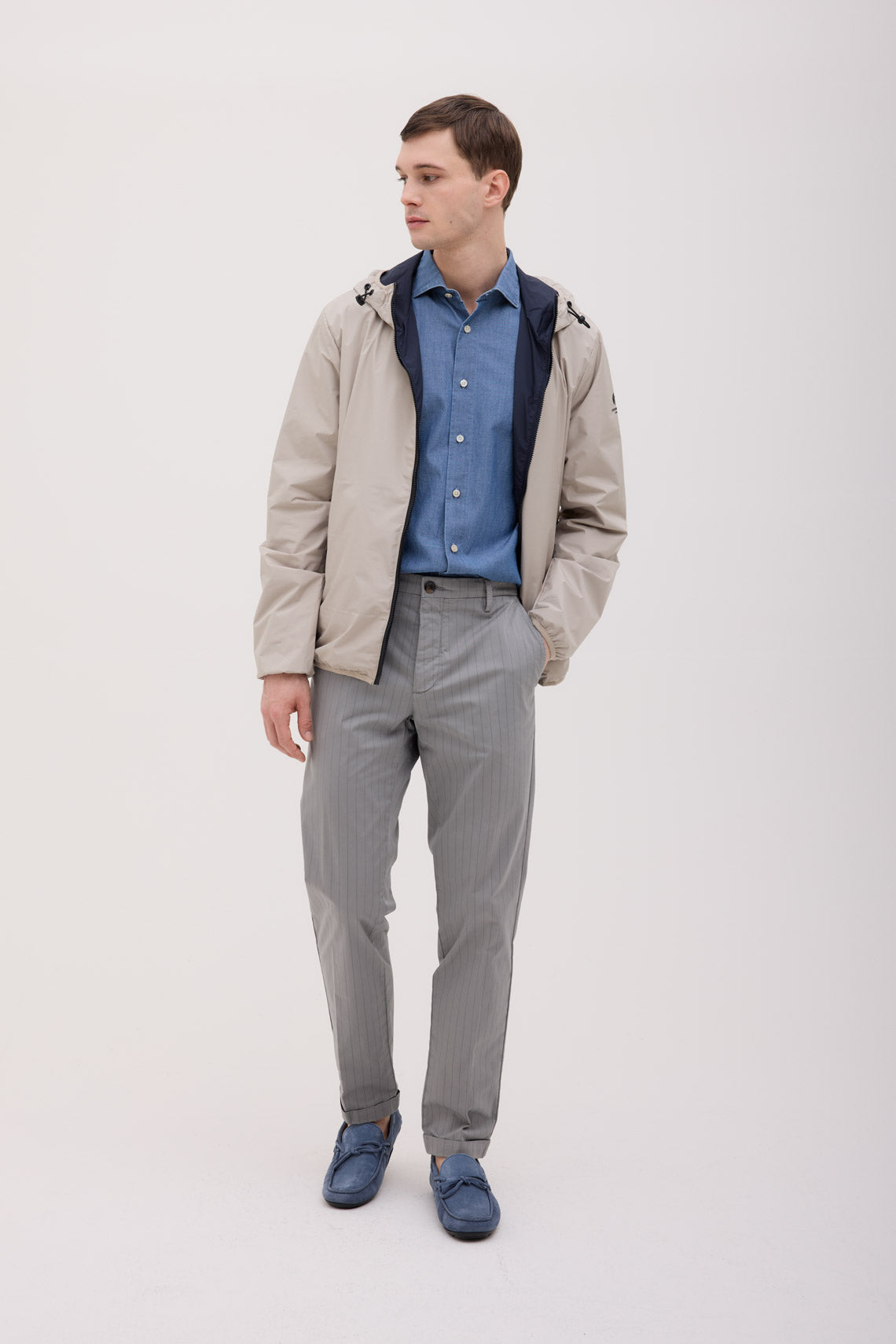 CAMICIA COLLO FRANCESE IN DENIM CHAMBRAY