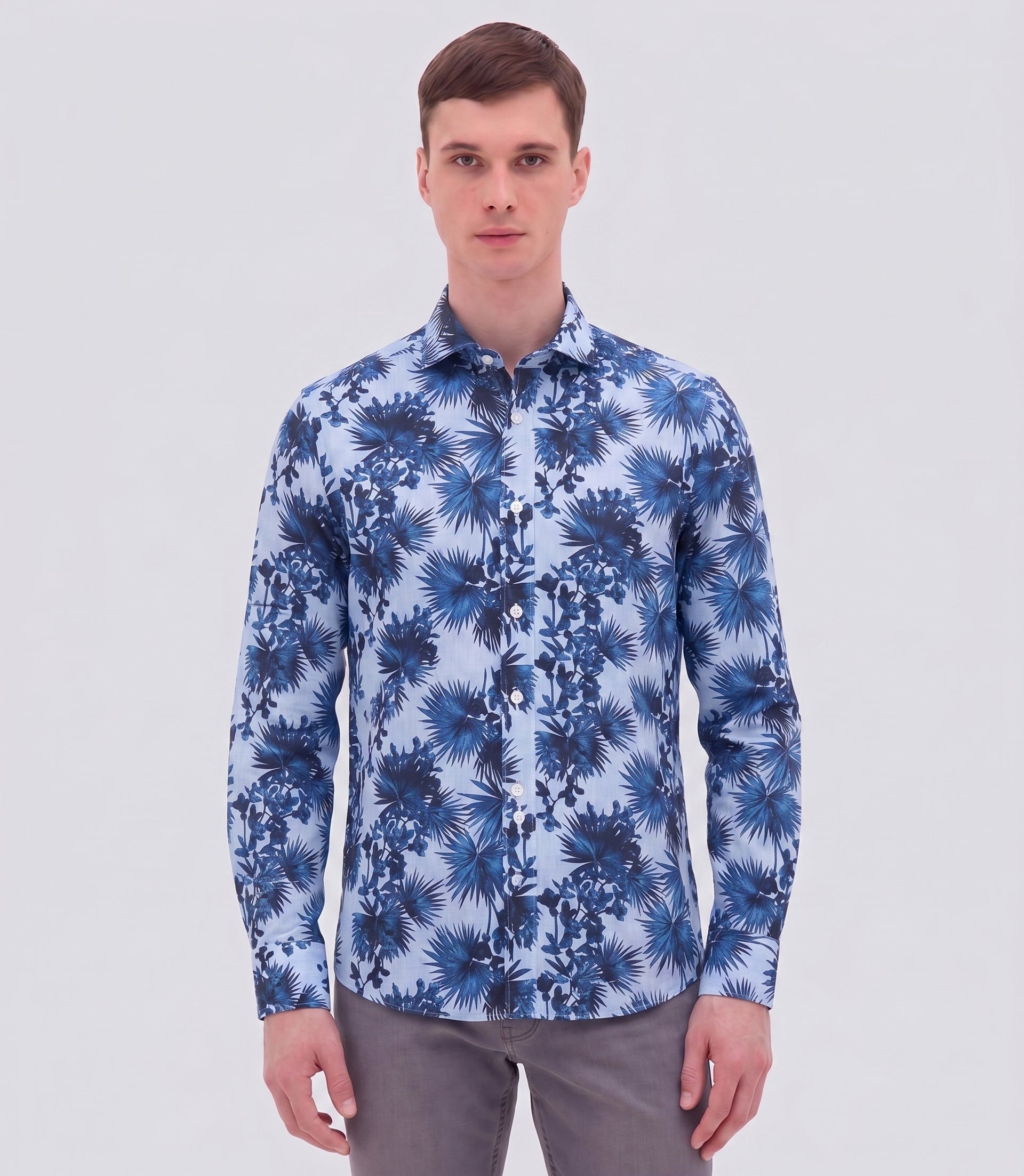 CAMICIA COLLO FRANCESE COTONE STAMPATO
