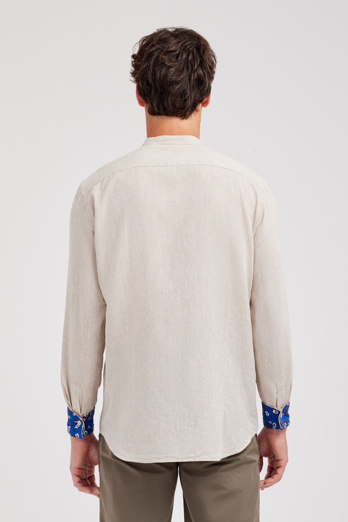 CAMICIA COLLO COREANO MISTO LINO