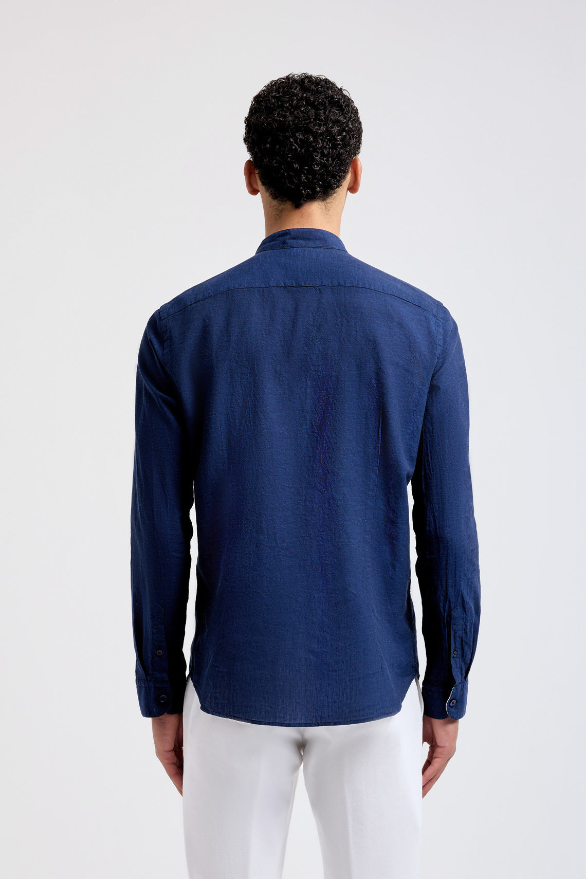 CAMICIA COLLO COREANO MISTO LINO