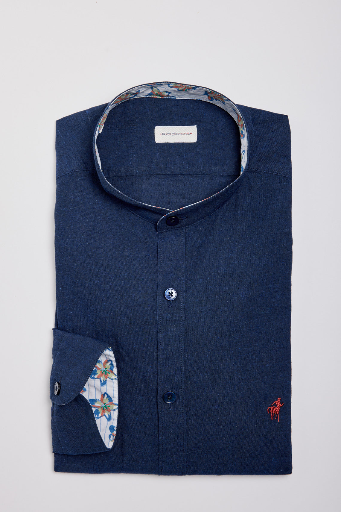 CAMICIA COLLO COREANO MISTO LINO