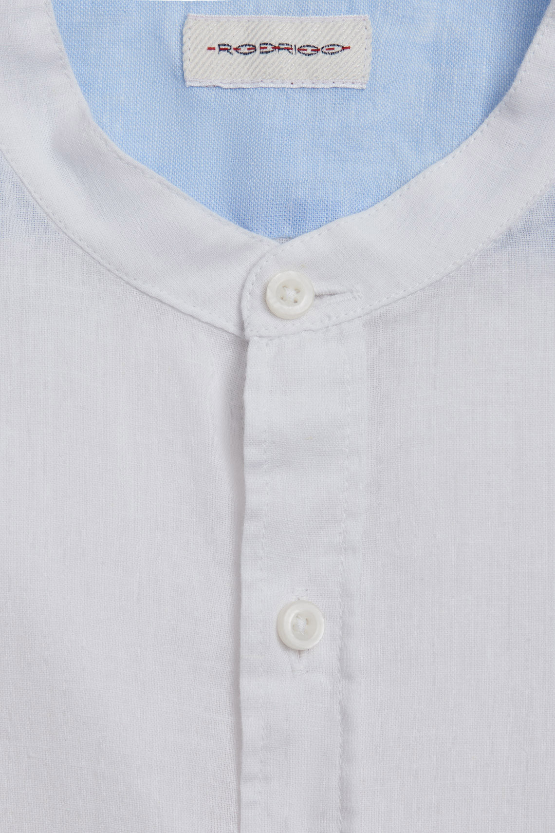 CAMICIA COLLO COREANO IN MISTO LINO