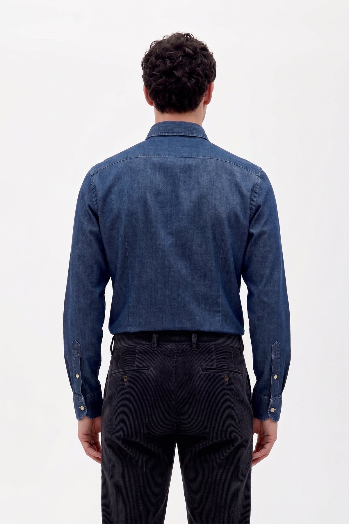 CAMICIA DENIM  CON CONTRASTI E RICAMO CENTAURO