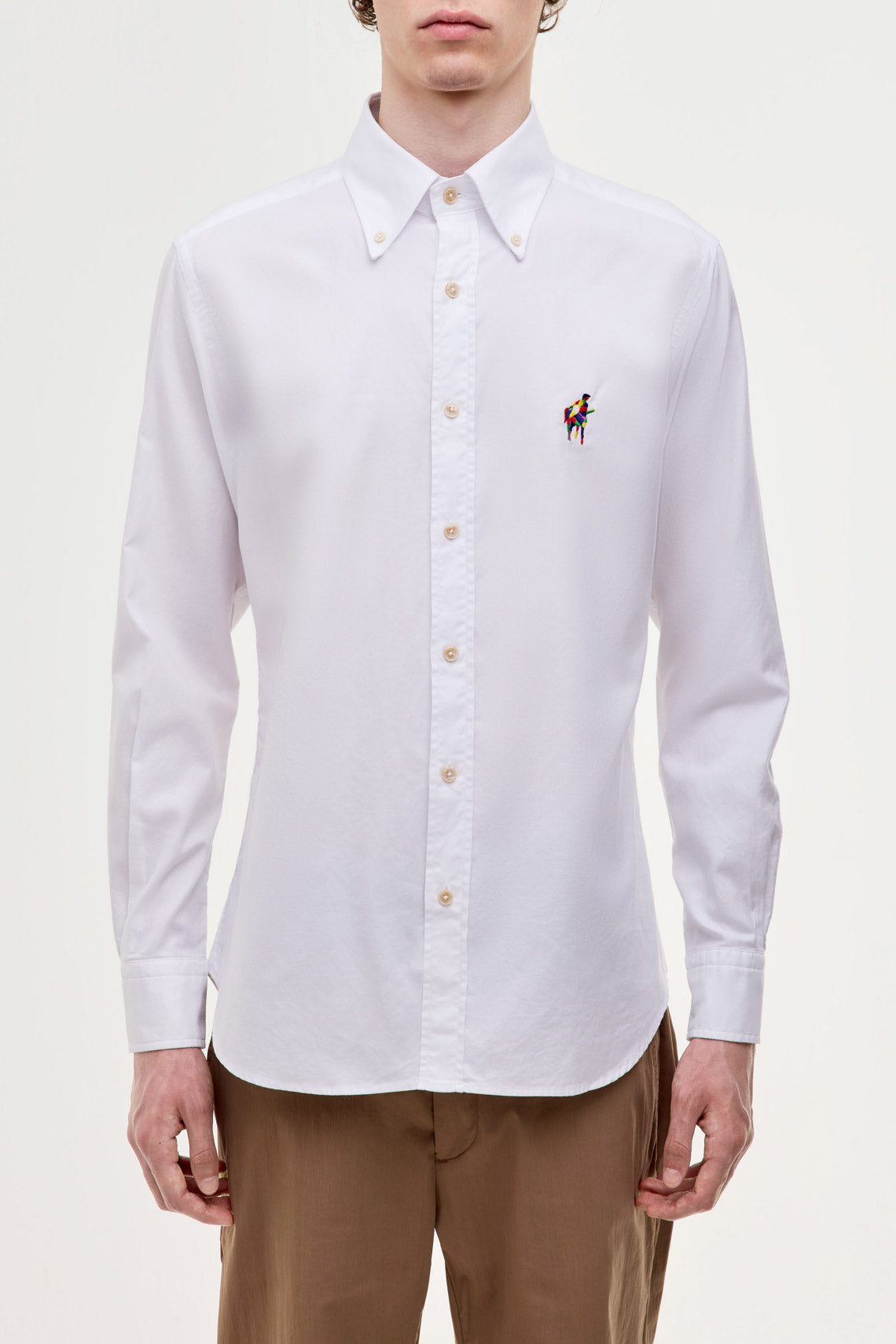 Camicia oxford con ricamo centauro