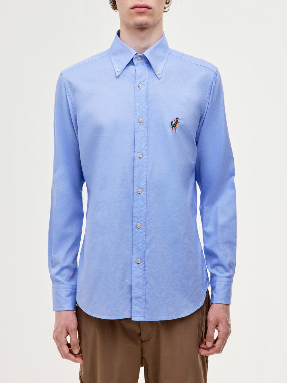 Camicia oxford con ricamo centauro