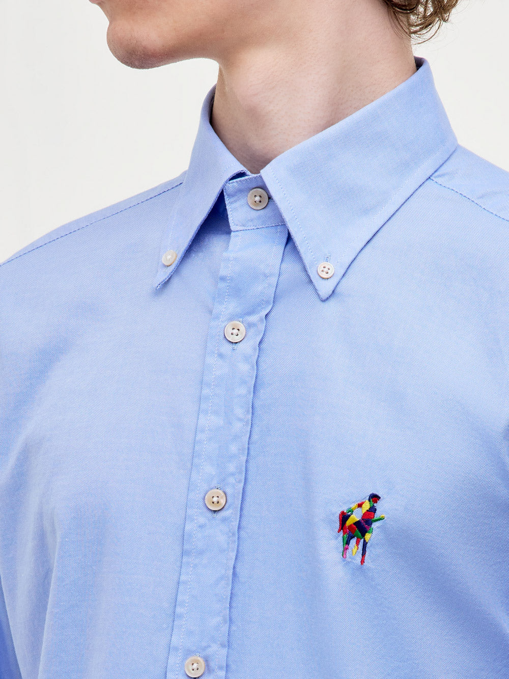 Camicia oxford con ricamo centauro