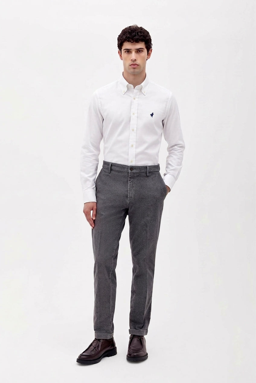 CAMICIA  TINTA UNITA  CON RICAMO CENTAURO