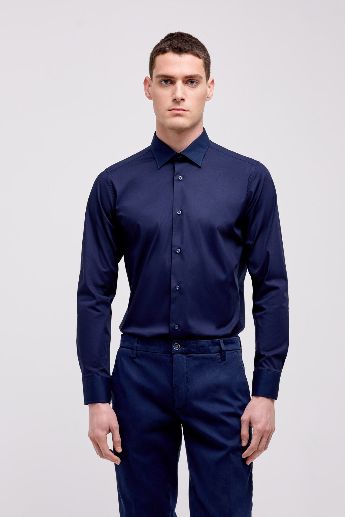 Camicia in popeline di cotone stretch