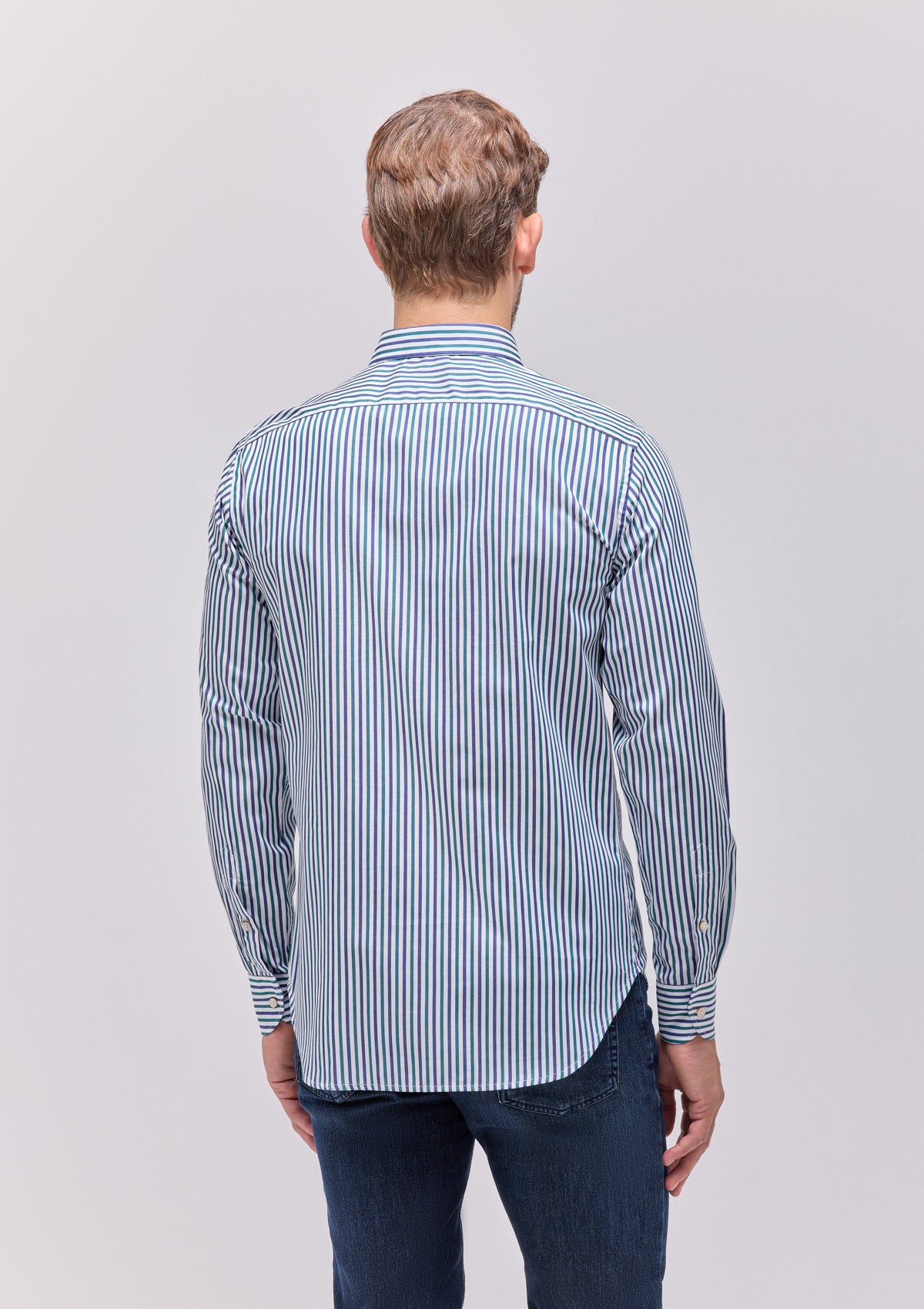 CAMICIA COLLO BUTTON DOWN RIGATA |4918|