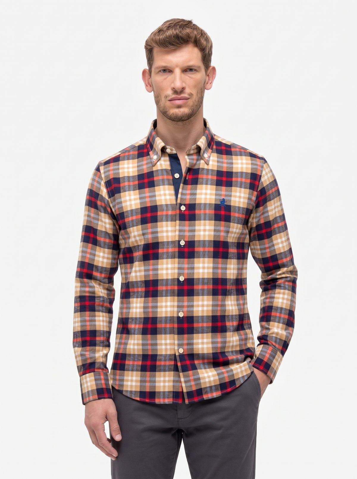 CAMICIA COLLO BUTTON DOWN FLANELLA A QUADRI
