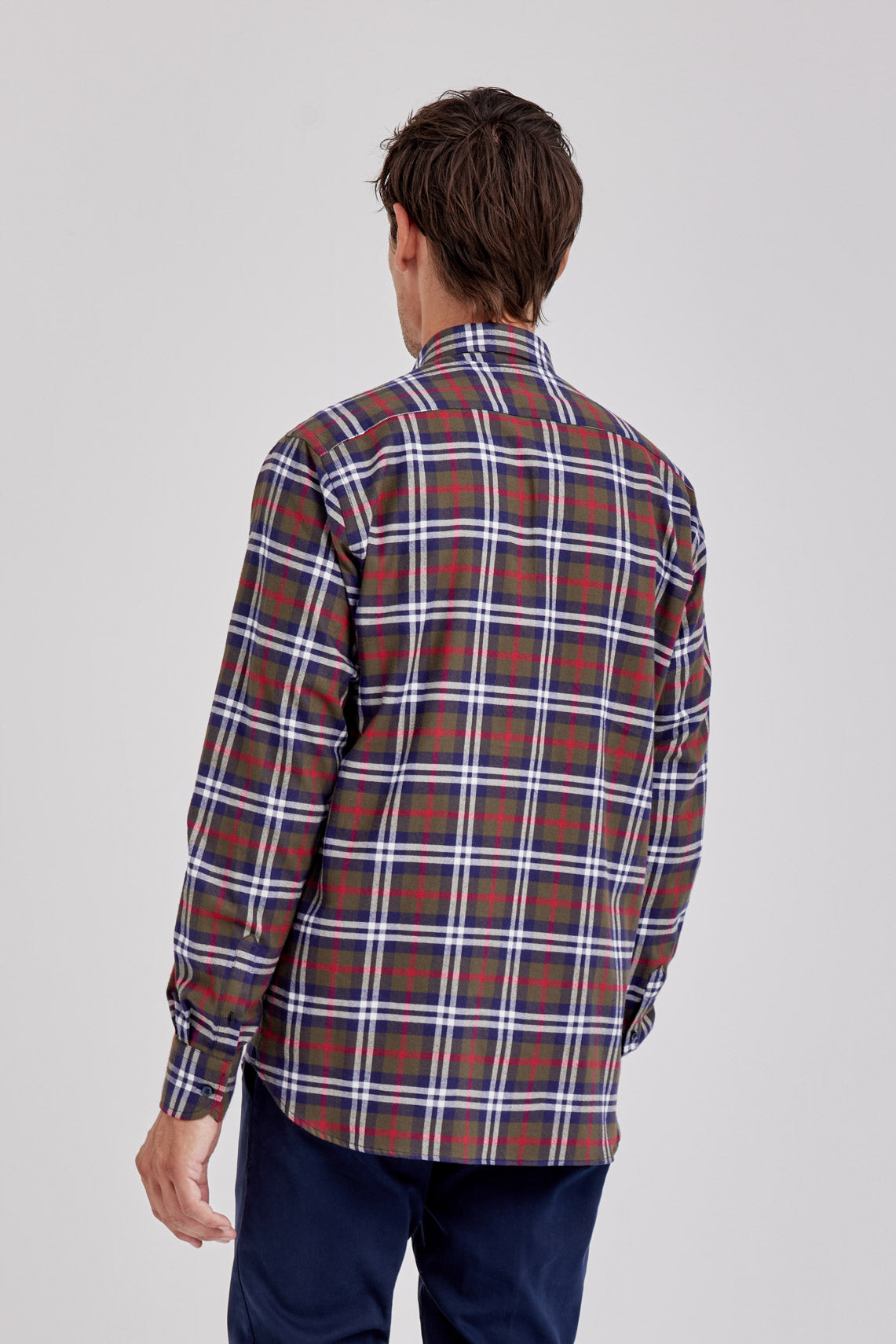 CAMICIA COLLO BUTTON DOWN FLANELLA A QUADRI  |6057|
