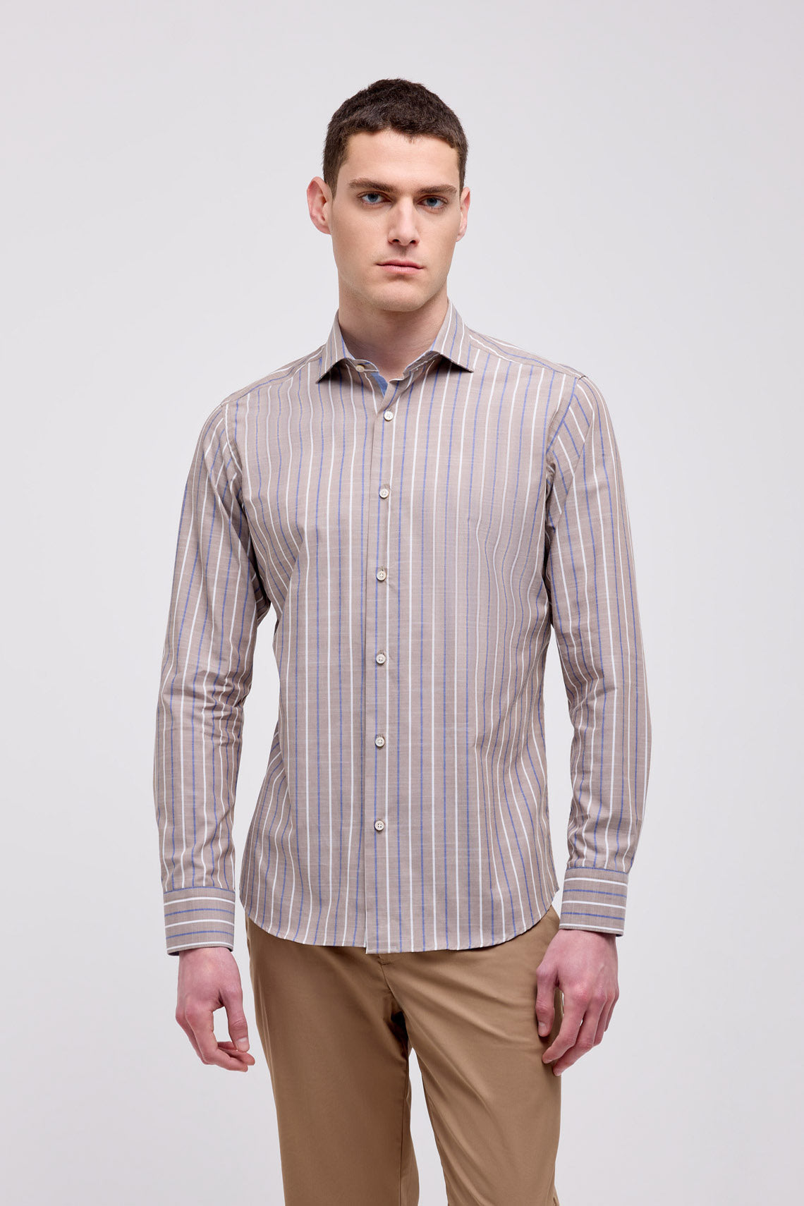 CAMICIA RIGATA COLLO FRANCESE