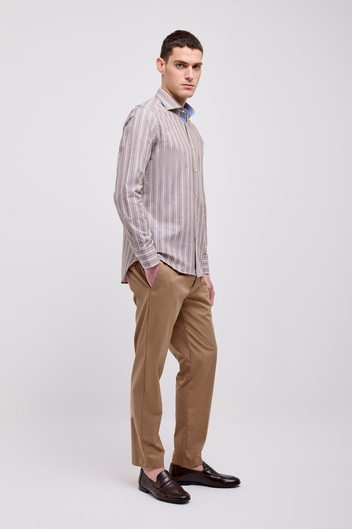 CAMICIA RIGATA COLLO FRANCESE