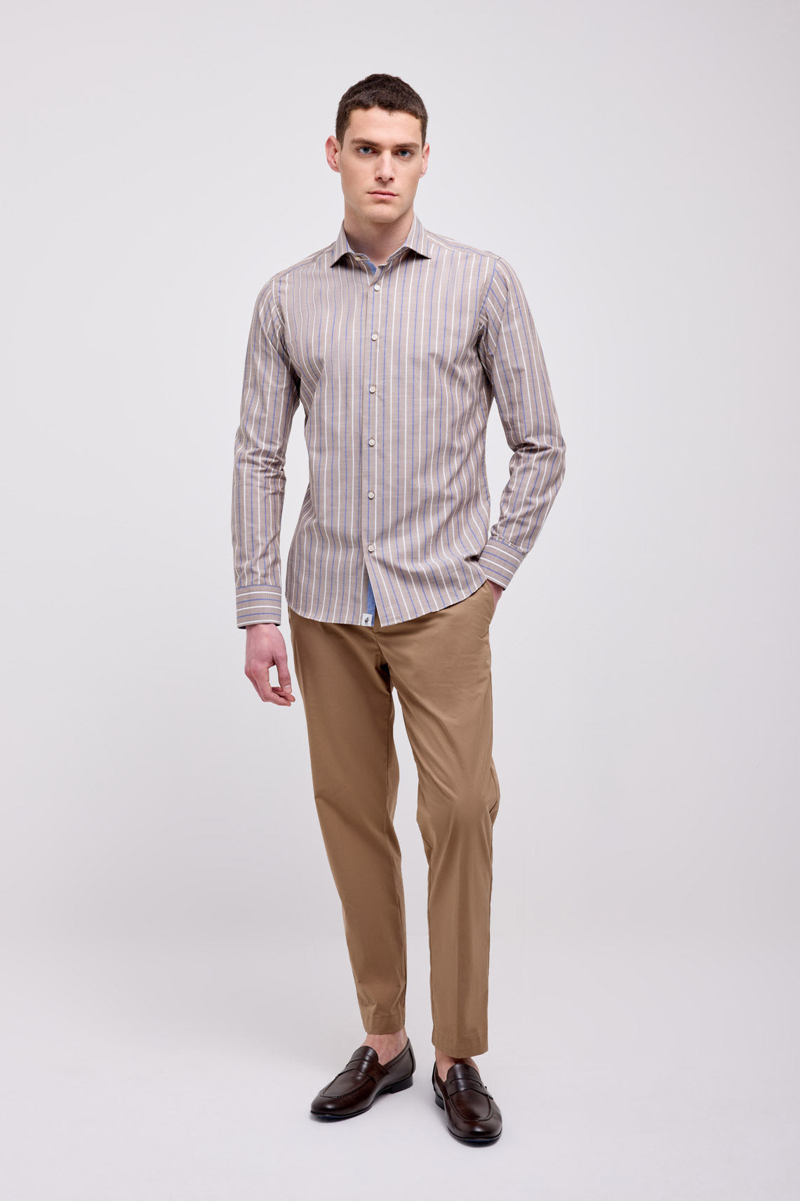 CAMICIA RIGATA COLLO FRANCESE