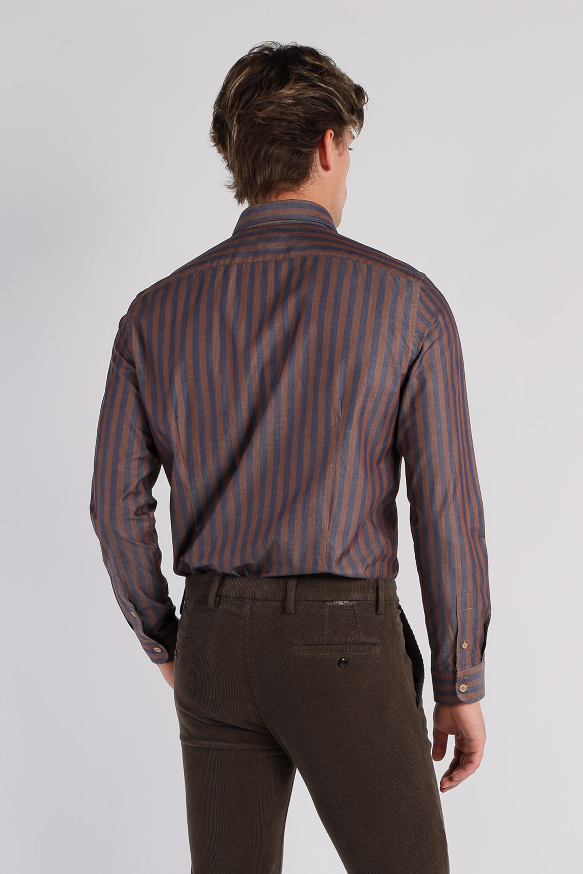 Camicia a quadri in cotone con contrasti e collo button down custom fit