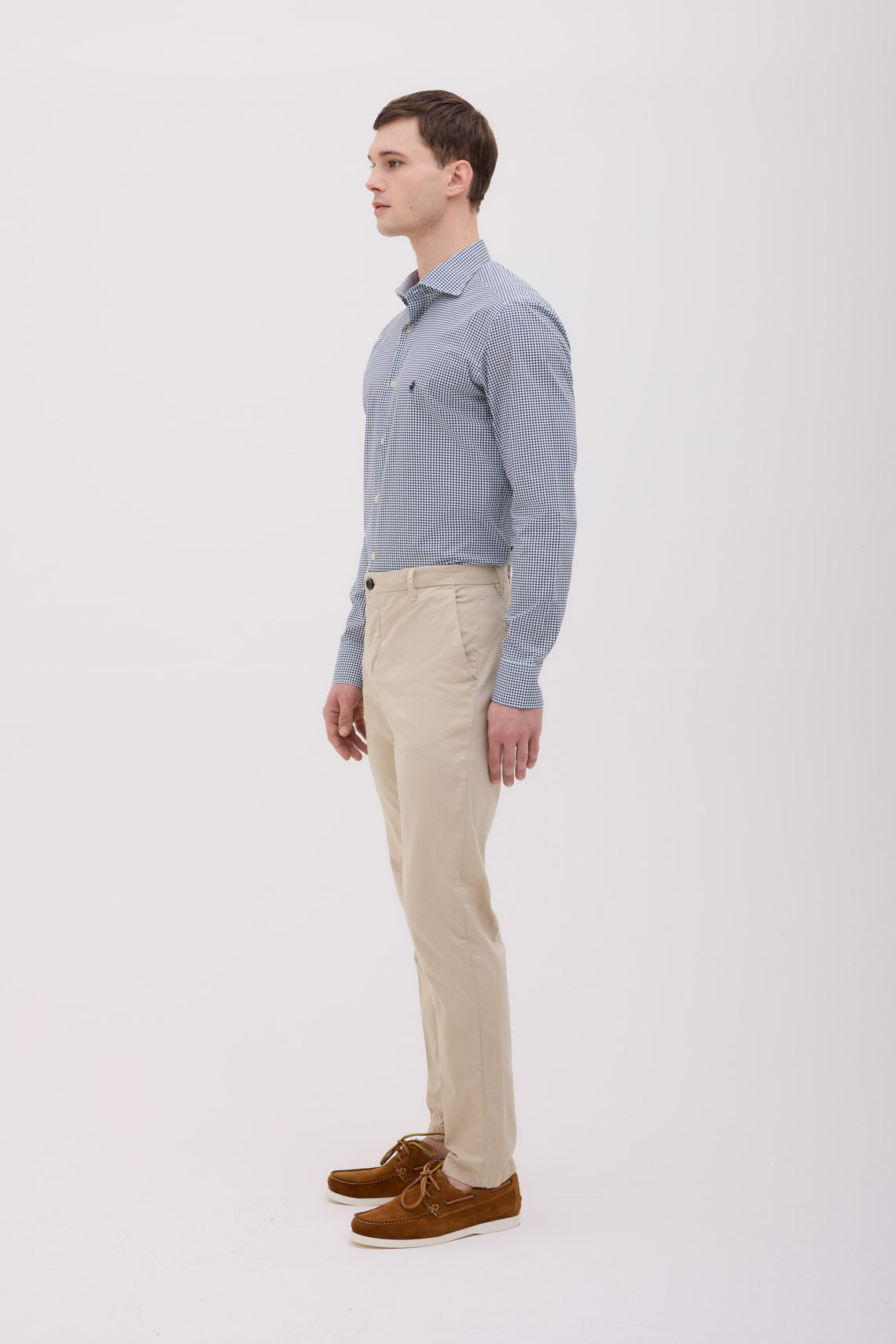 CAMICIA COLLO FRANCESE IN MICROFANTASIA STAMPATA DI COTONE