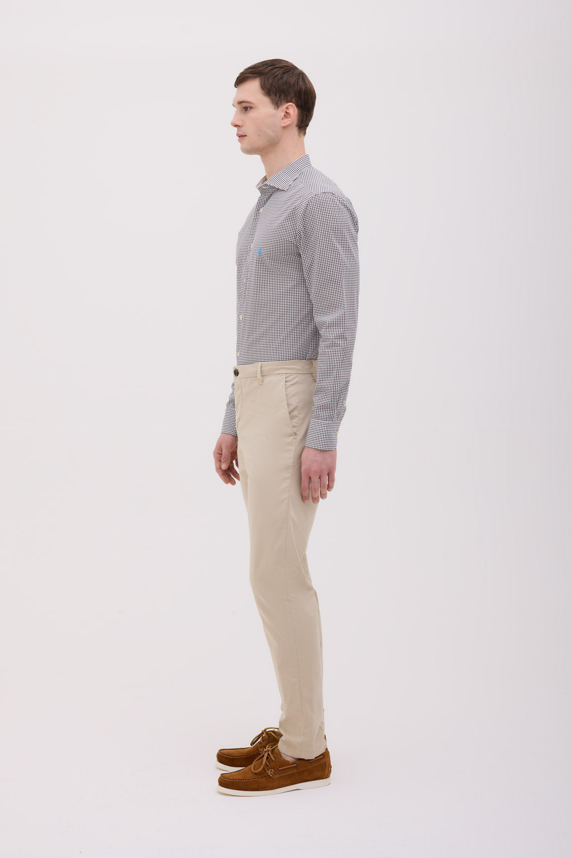 CAMICIA COLLO FRANCESE IN MICROFANTASIA STAMPATA DI COTONE