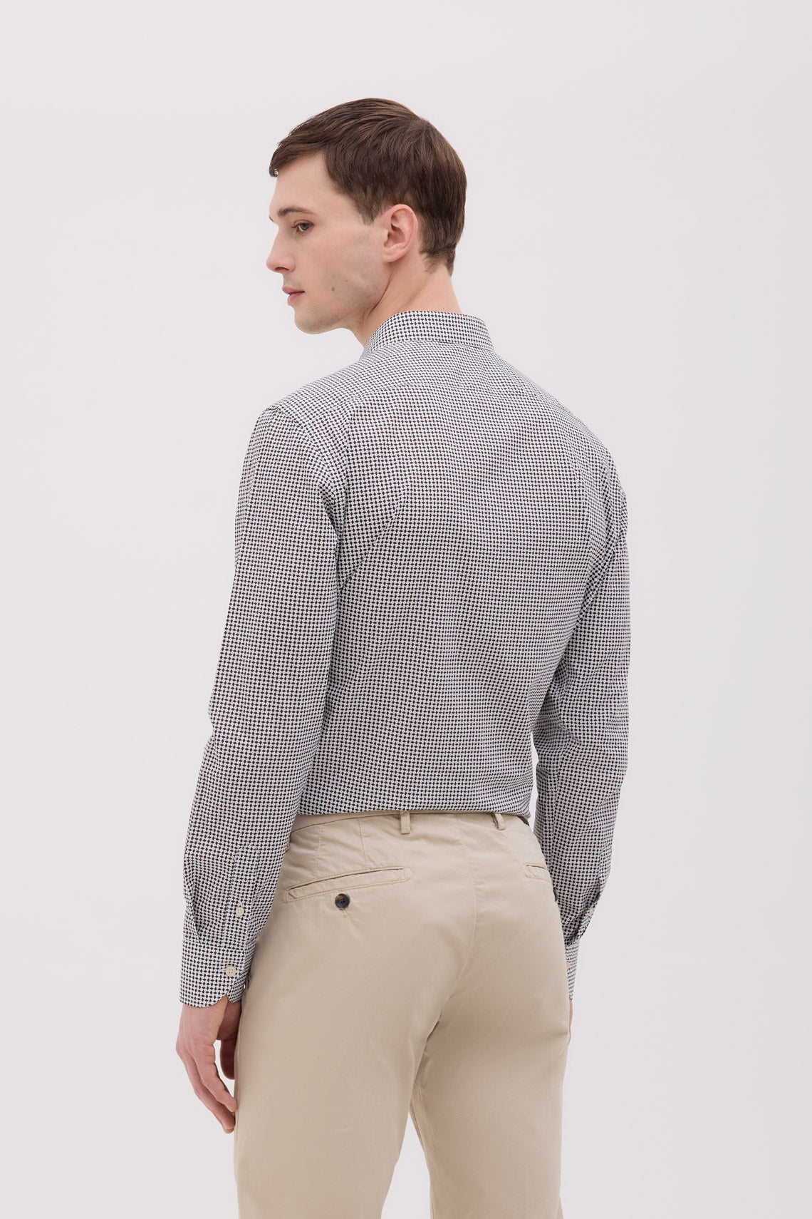 CAMICIA COLLO FRANCESE IN MICROFANTASIA STAMPATA DI COTONE