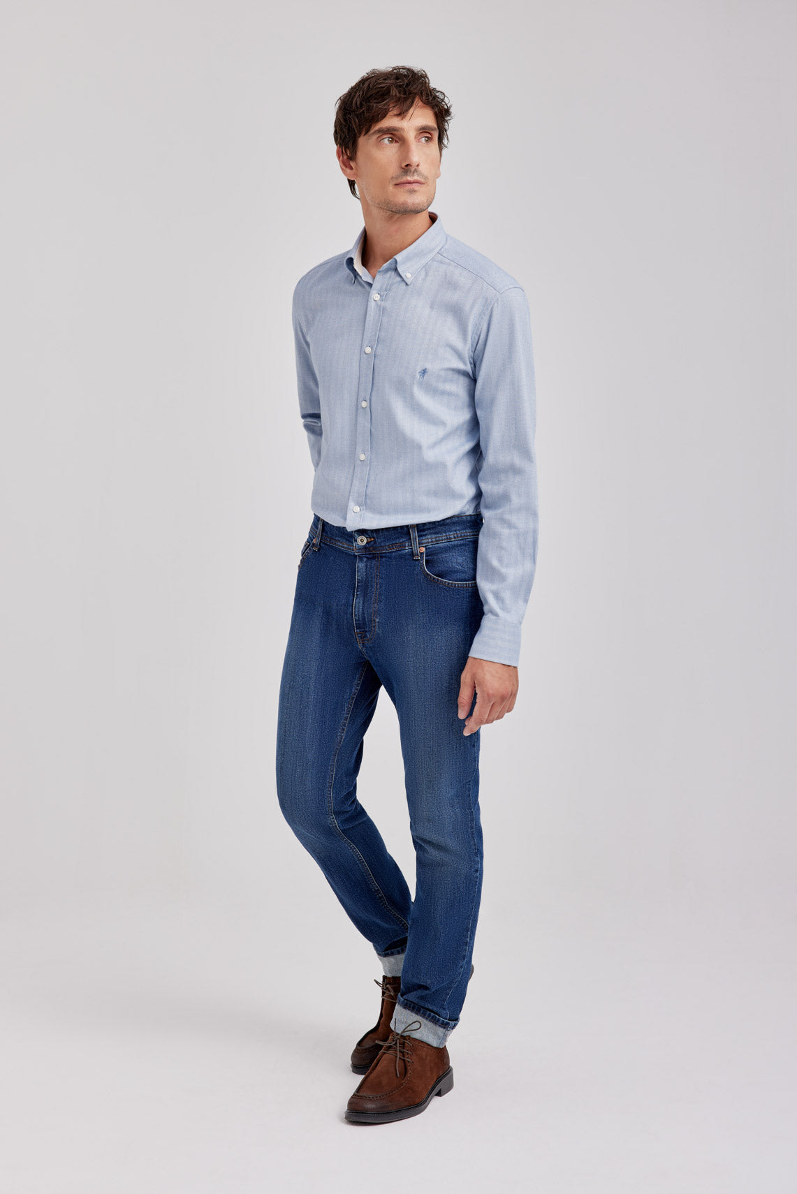 CAMICIA COLLO BUTTON DOWN FLANELLA  SPIGATA  |6148|