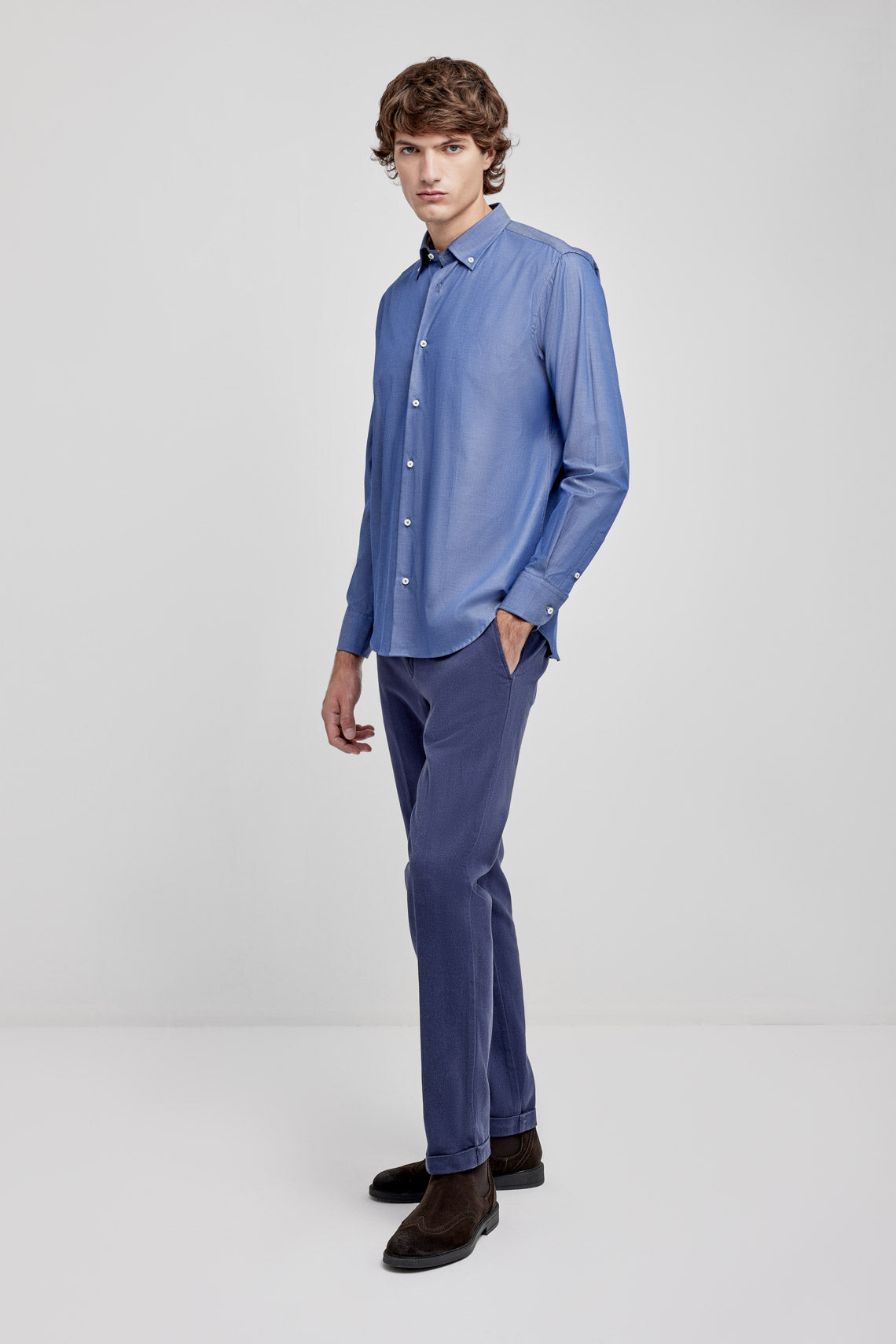 CAMICIA  COLLO BUTTON DOWN CONTRASTI |5771|