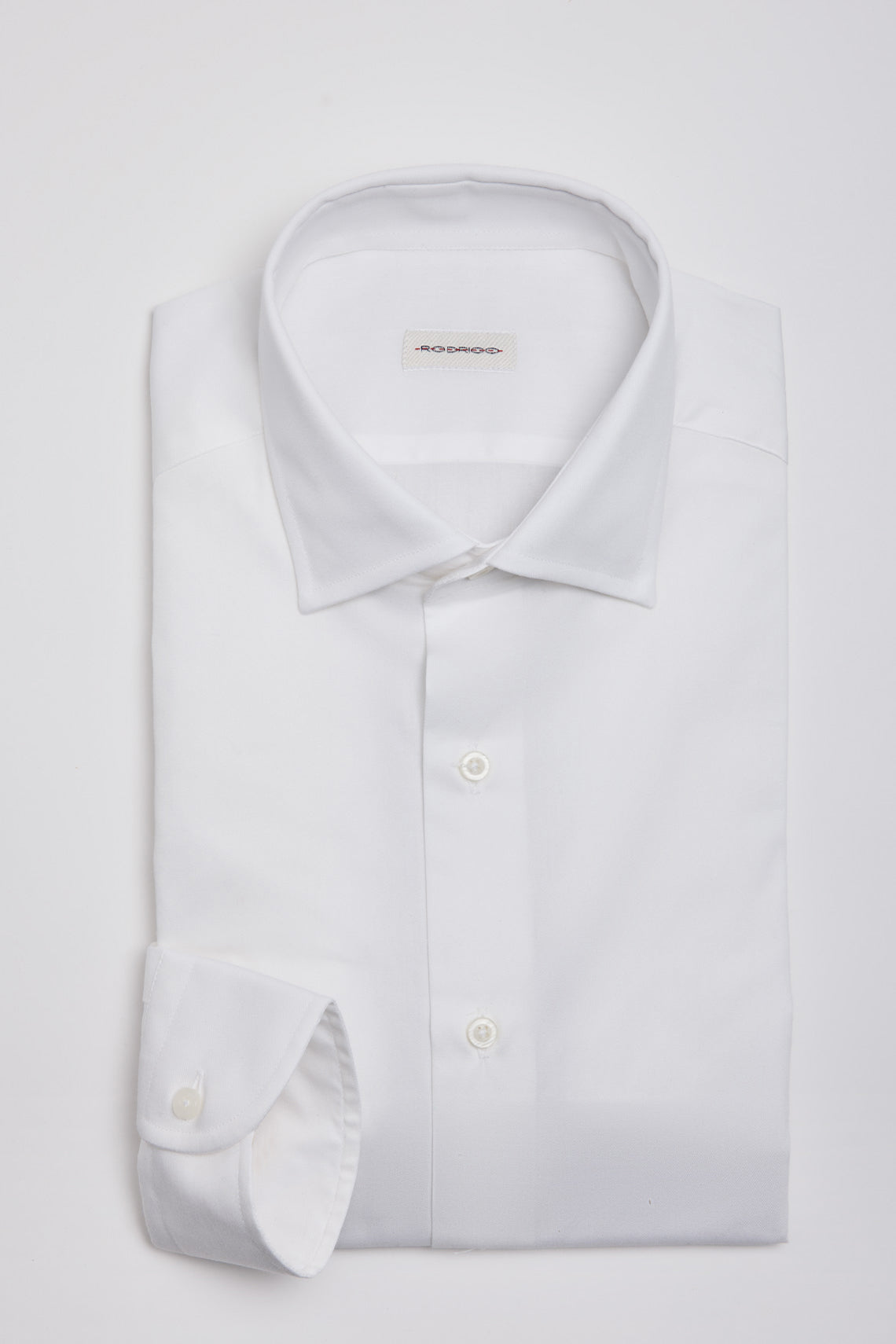 Twill Fabric Shirt with Semi-French Collar