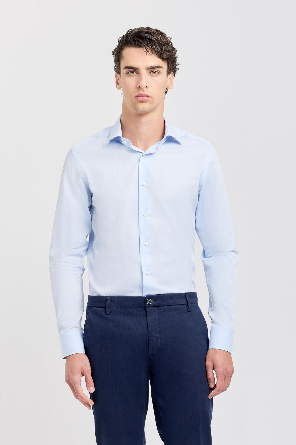 CAMICIA TINTA UNITA  COLLO SEMIFRANCESE