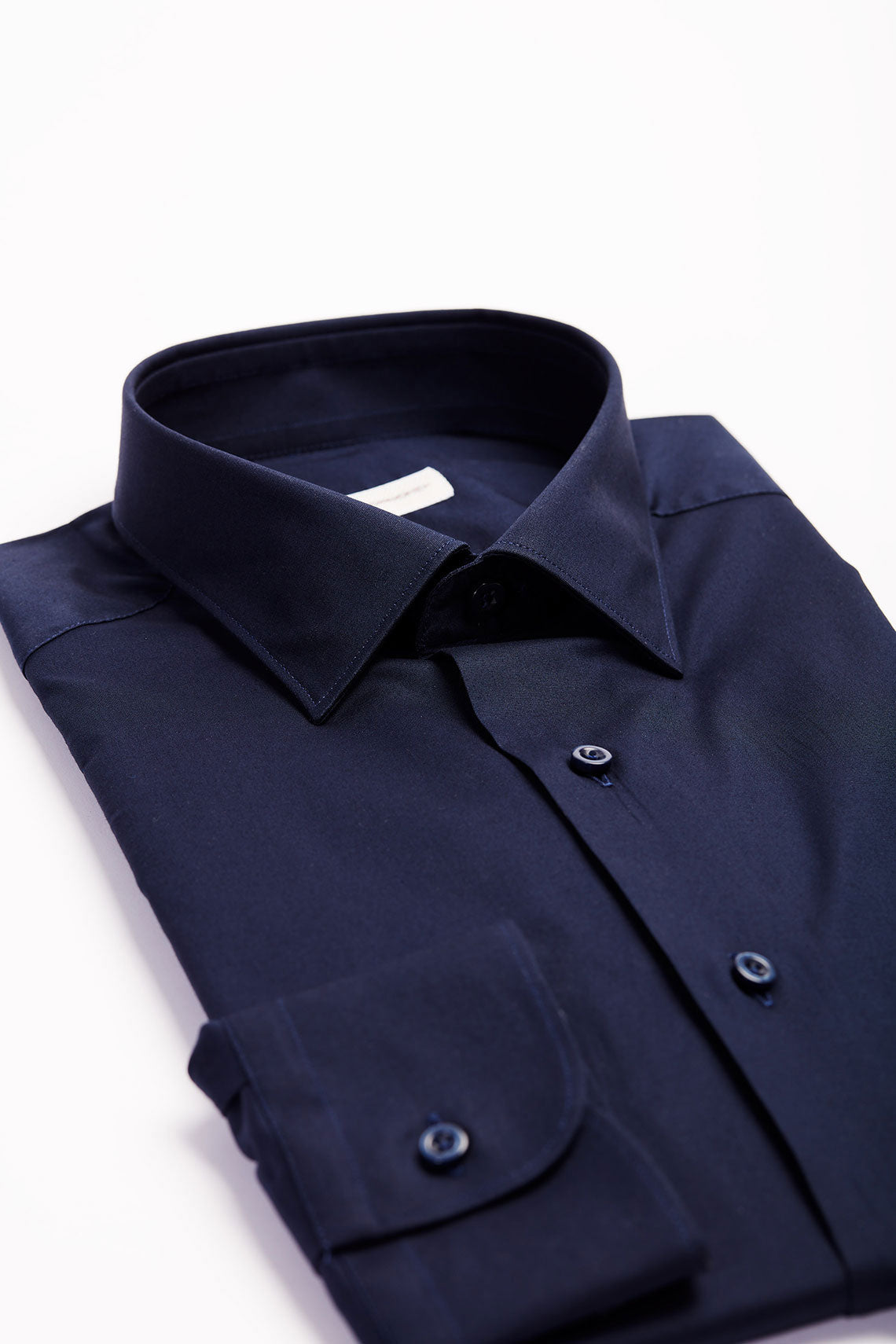 Camicia in popeline di cotone stretch con collo semifrancese