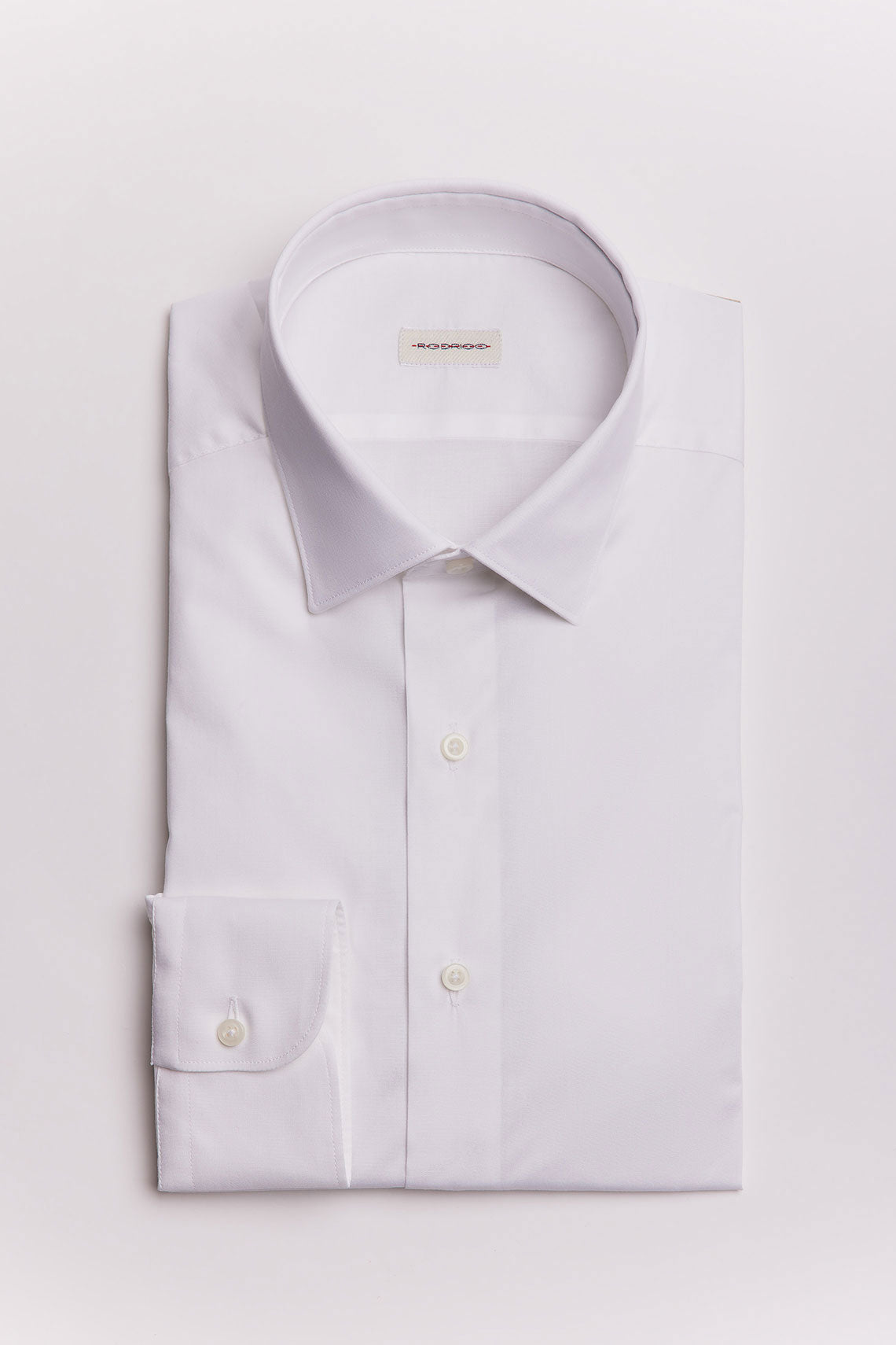 Camicia in tessuto popeline stretch con collo semifrancese