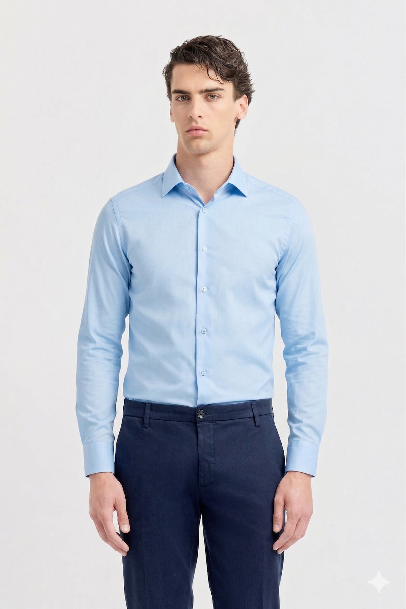 CAMICIA POPELINE STRETCH COLLO SEMIFRANCESE