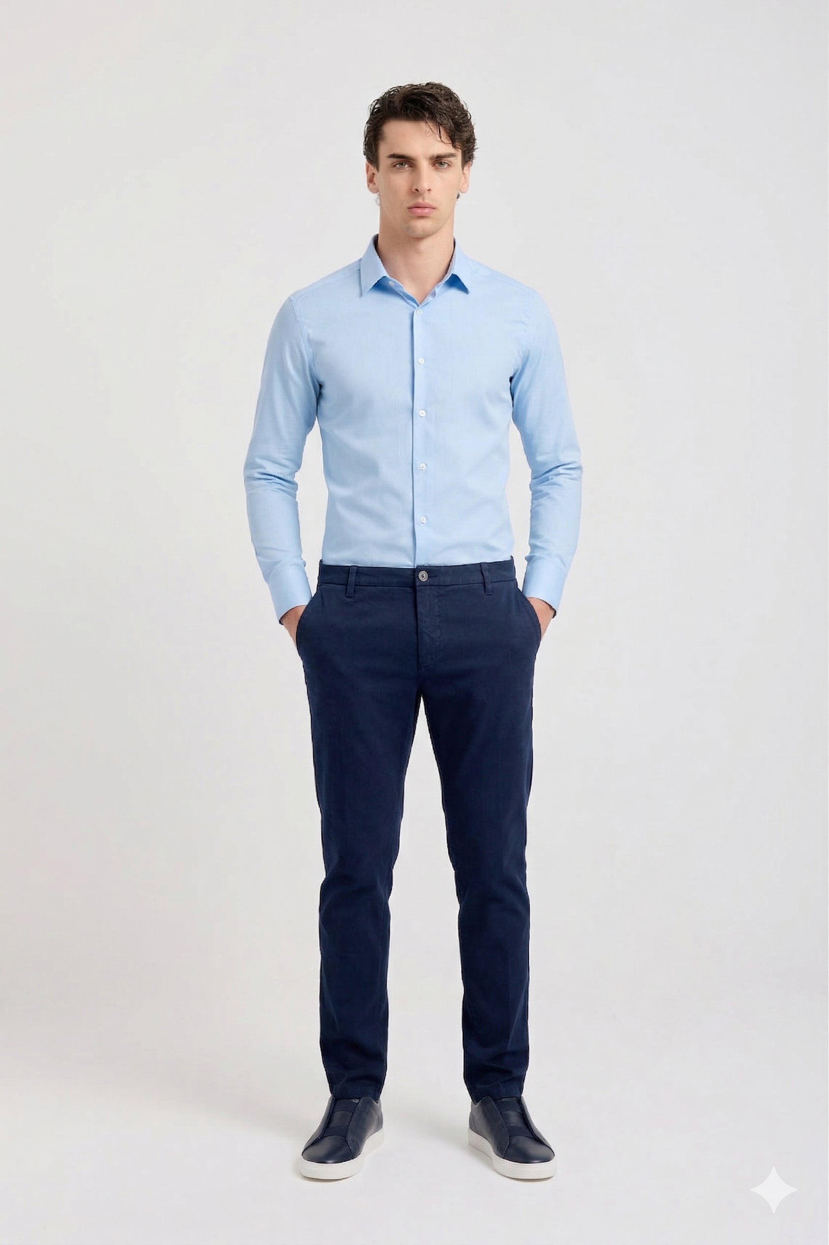 CAMICIA POPELINE STRETCH COLLO SEMIFRANCESE