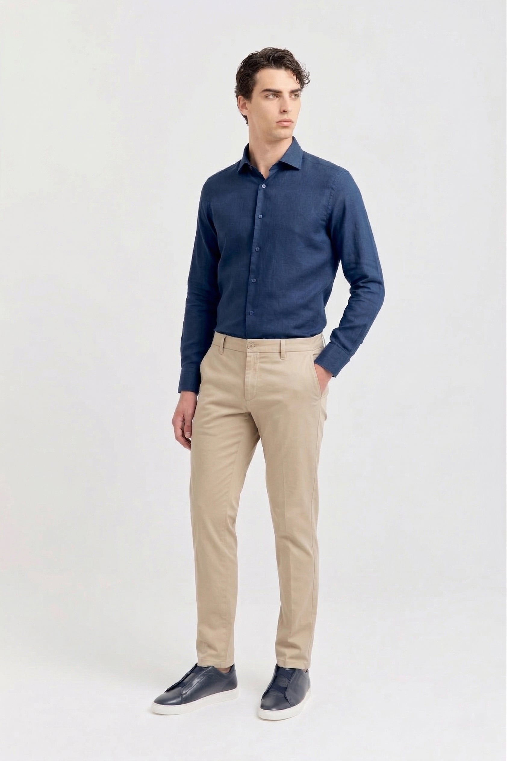 CAMICIA POPELINE STRETCH COLLO SEMIFRANCESE