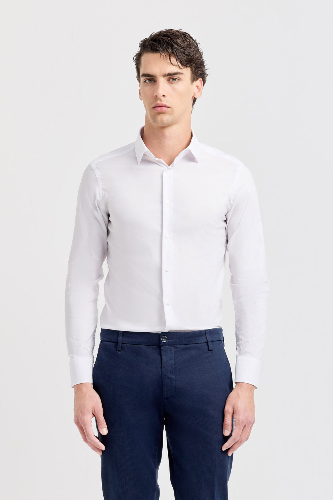 CAMICIA POPELINE STRETCH COLLO SEMIFRANCESE
