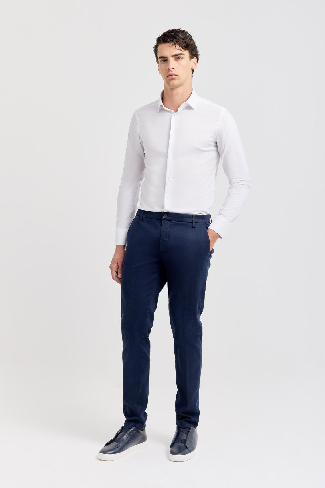 CAMICIA POPELINE STRETCH COLLO SEMIFRANCESE