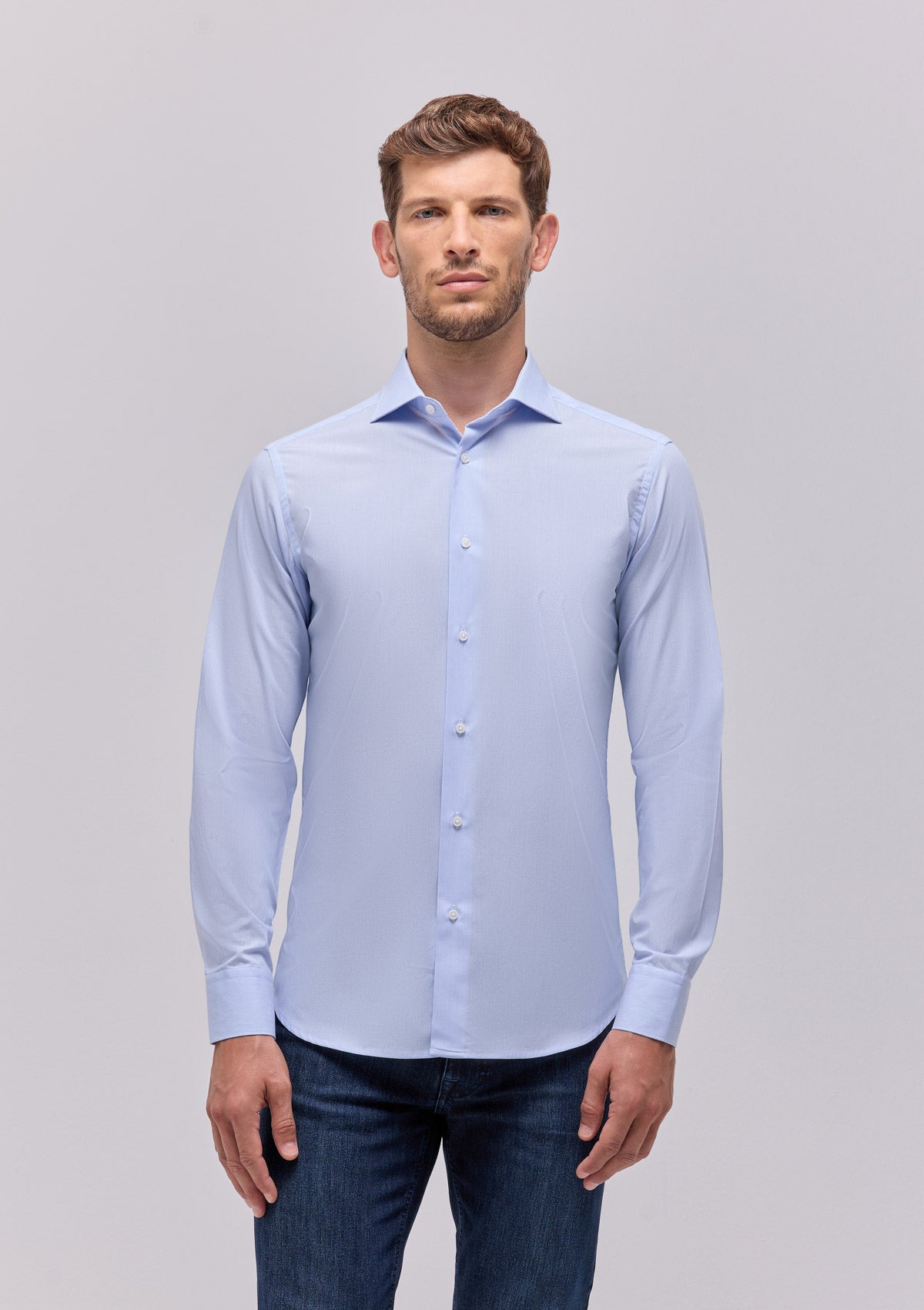 CAMICIA COLLO FRANCESE A RIGHE  |4840|